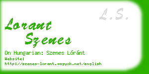 lorant szenes business card